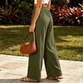thumbnail image 7 of Hvogkswy Wide Leg Pants Woman Elastic High Waist Drawstring Trousers Side Hollow Cutout Loose Comfy Beach Vacation Long Pants with Pockets, 7 of 7