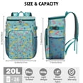 thumbnail image 3 of Travel Cooler Bag - Light Blue Dinosaurs Text Pattern Camping Beer Cooler Backpack with Bottle Opener- Waterproof Insulated Picnic Backpacks - Cooler Bag for Beach, 3 of 6