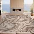 thumbnail image 2 of Design&I 3'x5' Ultra Soft Throw Mat, Abstract Ash Veined Ribbons Flowing Curves Balanced Berber Neutral None Fluffy Washable Easy Care Indoor rug for Bedside Hallway, 2 of 7