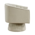 thumbnail image 6 of Miekor Furniture Taupe Velvet Accent Chair Modern Luxury Living Room Furniture, 1pc Swivel Chair Comfortable Barrel Back 73512, 6 of 11