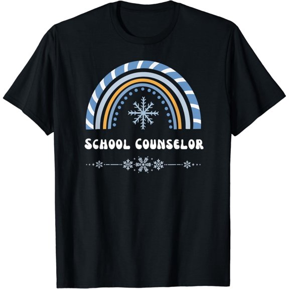 School Counselor Winter Holiday Season Xmas Cute Christmas T-Shirt Black 2X-Large