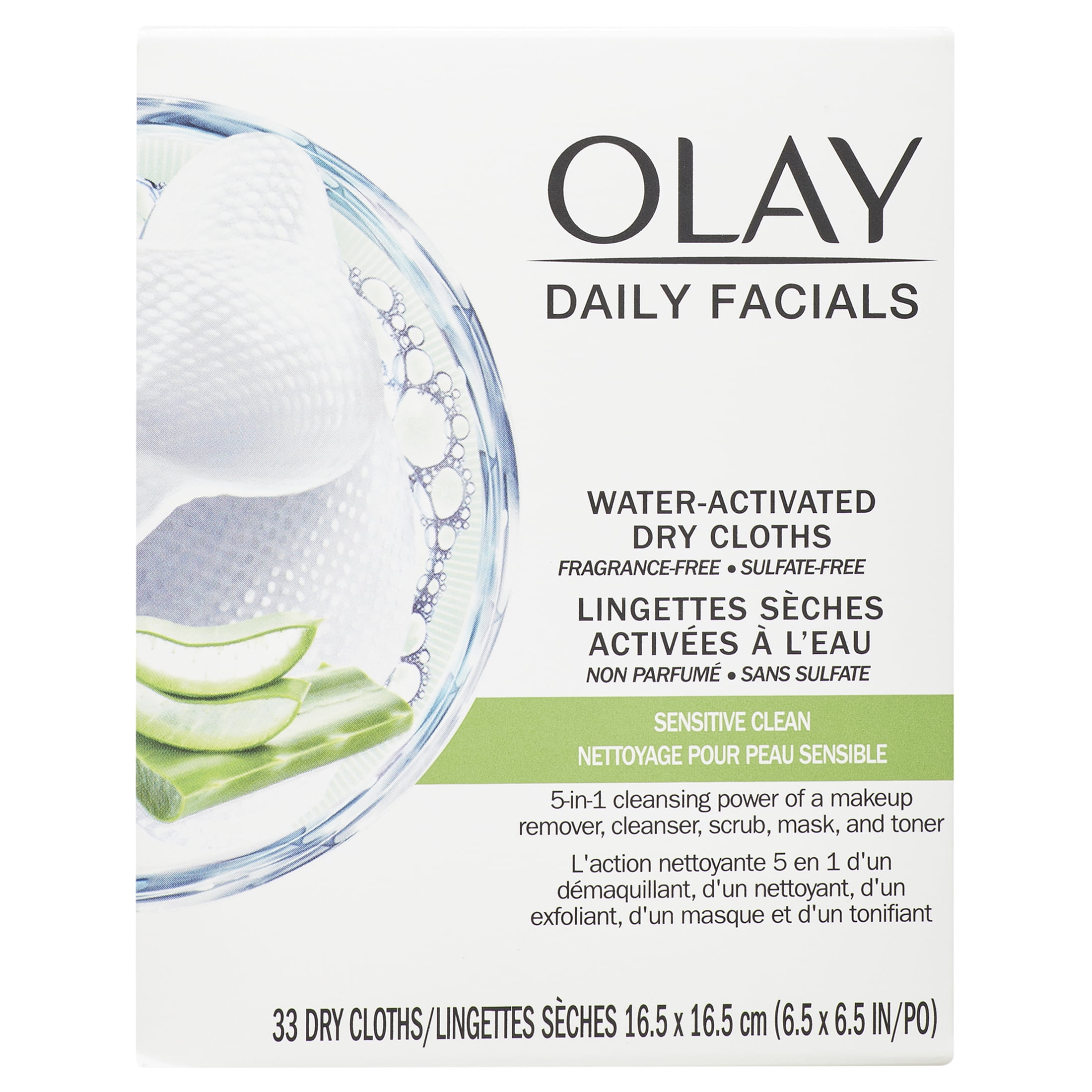 Makeup Remover Wipes by Olay Daily Facials Gentle Clean 5-in-1 Water 