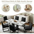thumbnail image 6 of Merluxy Mid Century Linen Dining Chairs Set of 6, Modern Upholstered Dinner Chairs with Metal Frame for Restaurant, Dining Room, Kitchen, Black Padded Chairs, 6 of 7