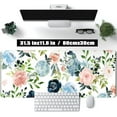 thumbnail image 2 of Gaming Green Desk Mat Desk Mouse Pads Purple Blue Pink Floral Mouse Pad Large, XL Big Computer Keyboard Mouse Mat Desk Pad Mat with Stitched Edge for Women Home Office Decor Deskmat 31.5x11.8 in, 2 of 6
