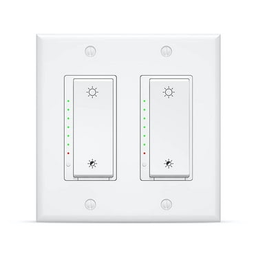 Lesim Smart Wi-Fi Dimmer Switch 2Gang Compatible with Alexa and Google Assistant, Single Pole, Needs Neutral Wire
