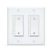 Lesim Smart Wi-Fi Dimmer Switch 2Gang Compatible with Alexa and Google Assistant, Single Pole, Needs Neutral Wire