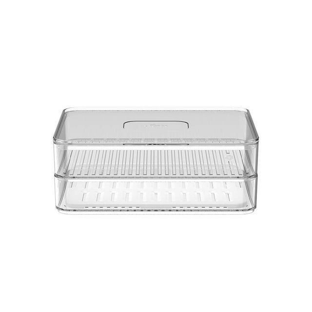 Organizador Mainstays Porta Carnes Frías Doble Nivel Transparente
