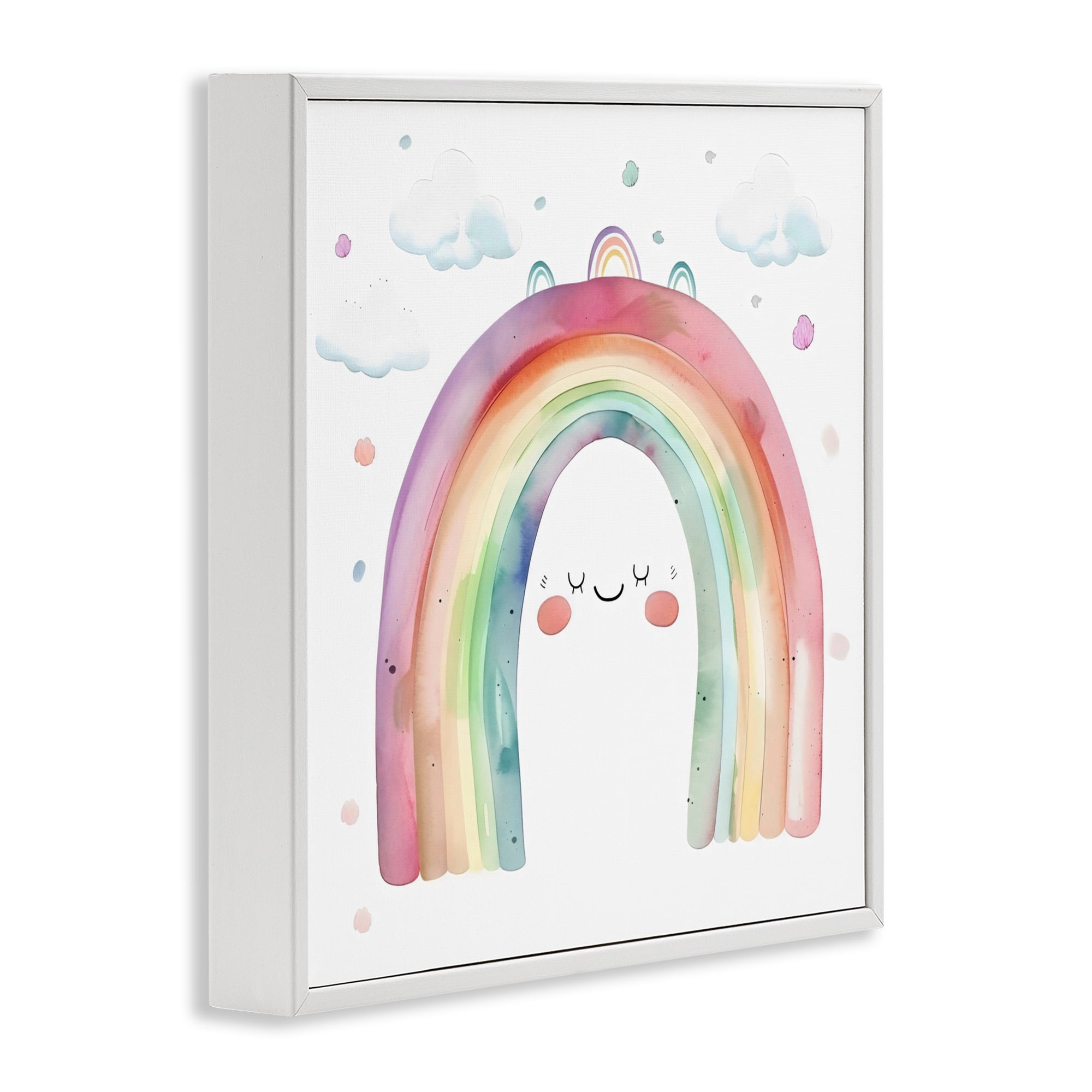 Stupell Industries Cute Smiling Rainbow White Framed Giclee Art, design by Creative Studio