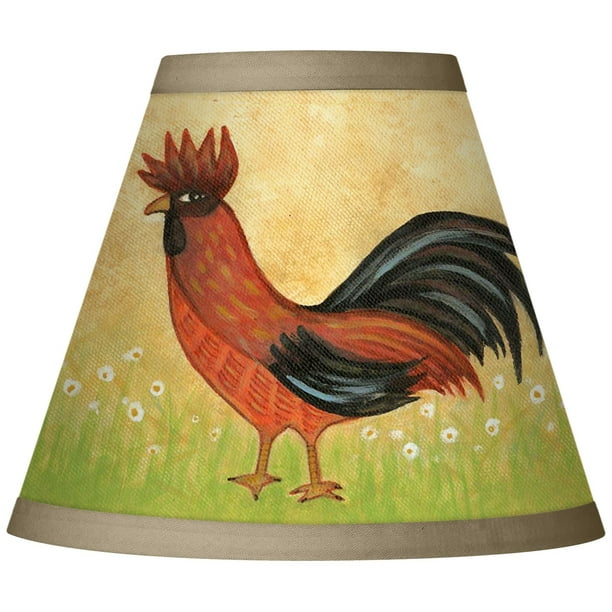 Giclee Glow Set Of 4 Empire Print Lamp Shades French Rooster Orange Small 3 Top X 6 Bottom 5 High Candelabra Clip On Fitting Com Giclee Glow Set Of 4 Empire Print Lamp, French Print Lamp Shades