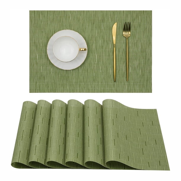 Manteles individuales resistentes al calor para mesa de comedor, juego de 6 manteles de vinilo antideslizantes de secado rápido, decoración moderna para proteger mesas de madera, mármol y vidrio de