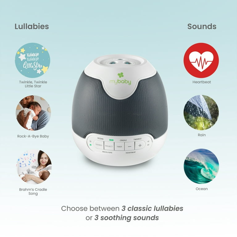 Homedics My Baby Lullaby Sound Spa Sound Machine and White Noise Machine -  Sounds & Projection, Plays 6 Sounds & Lullabies, Image Projector, Auto-off