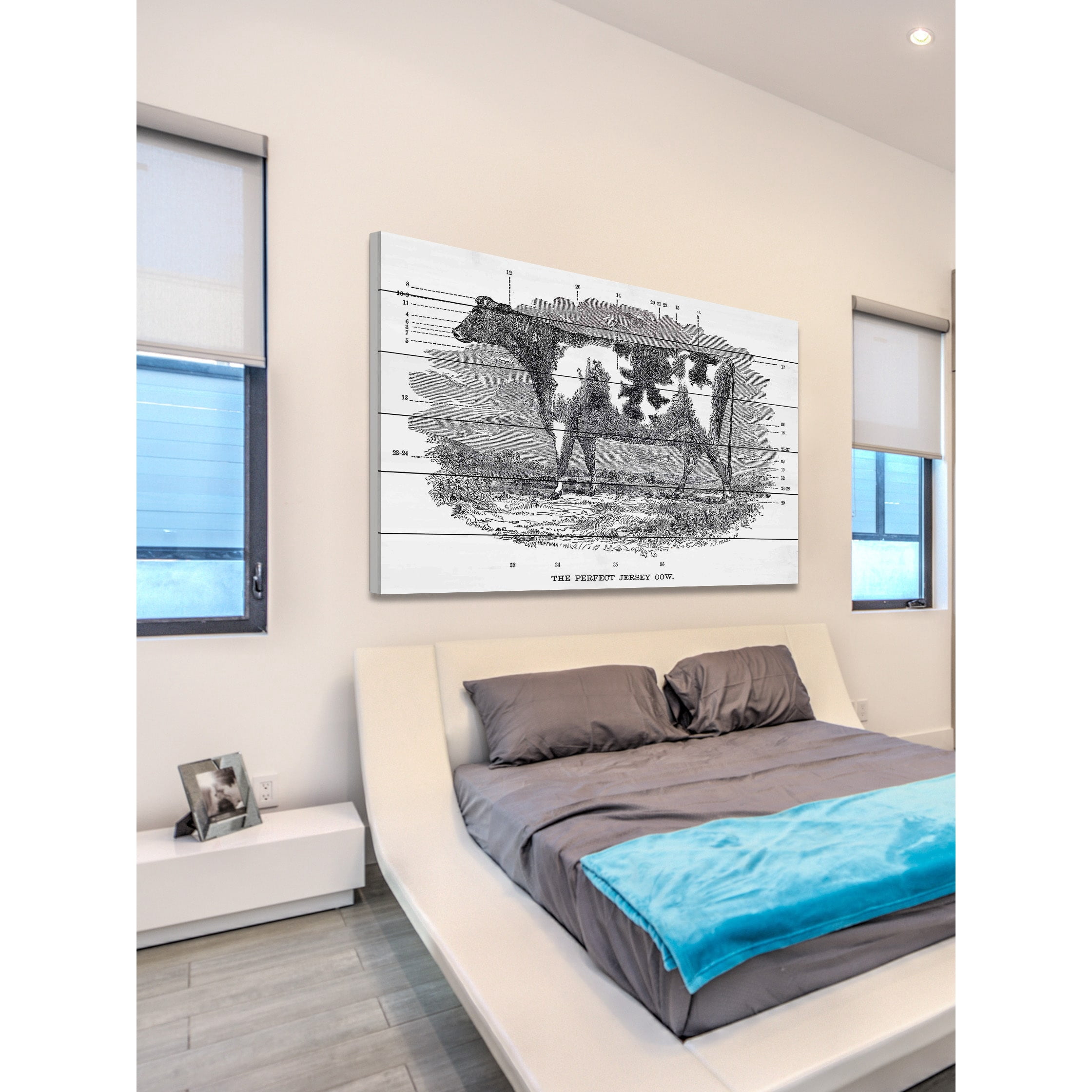 Marmont Hill "Perfect Cow" Painting Print on White Wood