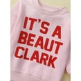 thumbnail image 5 of Kids Toddler Baby Girl Fall Clothes It's a Beaut Clark Letters Print Pullover Sweatshirt Winter Warm Sweater Tops, 5 of 8