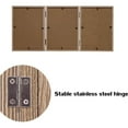 thumbnail image 3 of 3 picture frames 4x6 three in one hinge MDF wood grain, with three glass front opening picture frames attached, perpendicular to the desktop, 3 of 7