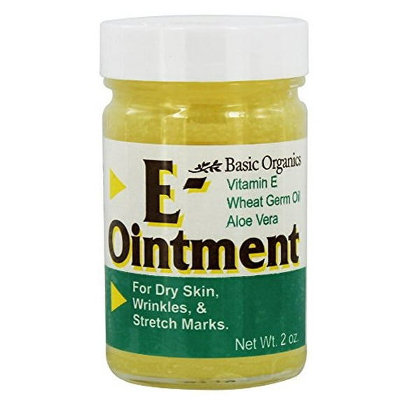 Basic Organics Natural Vitamin E Ointment for Skin, 2 oz