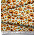 thumbnail image 2 of Soimoi Modal Satin Fabric Pumpkin Halloween Print Sewing Fabric Yard 42 Inch Wide, 2 of 3
