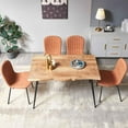 thumbnail image 2 of NORDICANA 47 in Rectangular Dining Room Table Set with Upholstered Faux Leather Dining Chairs for 4 Person, 5-Piece Brown PU Side Table and Chairs Set, 2 of 5