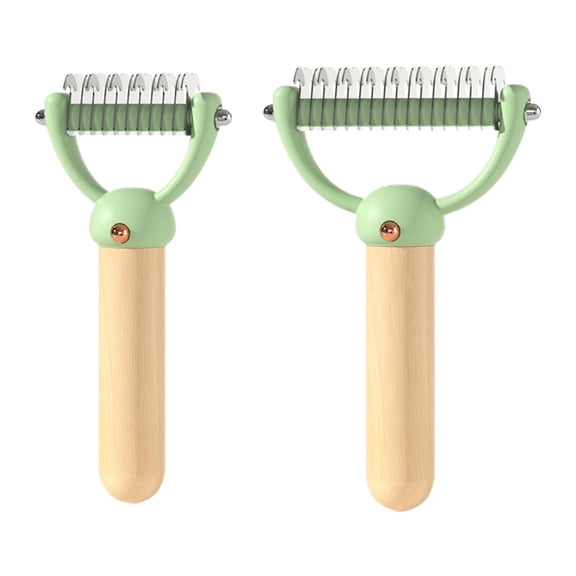 ACDANC 2026 New 2Pcs Cat Brush Pp Cat Shedding Brush Dog Combs for Grooming Matting Green 7X3X2" for Pet Grooming Shedding Control Matting Removal Dog Brushing Cat Care.