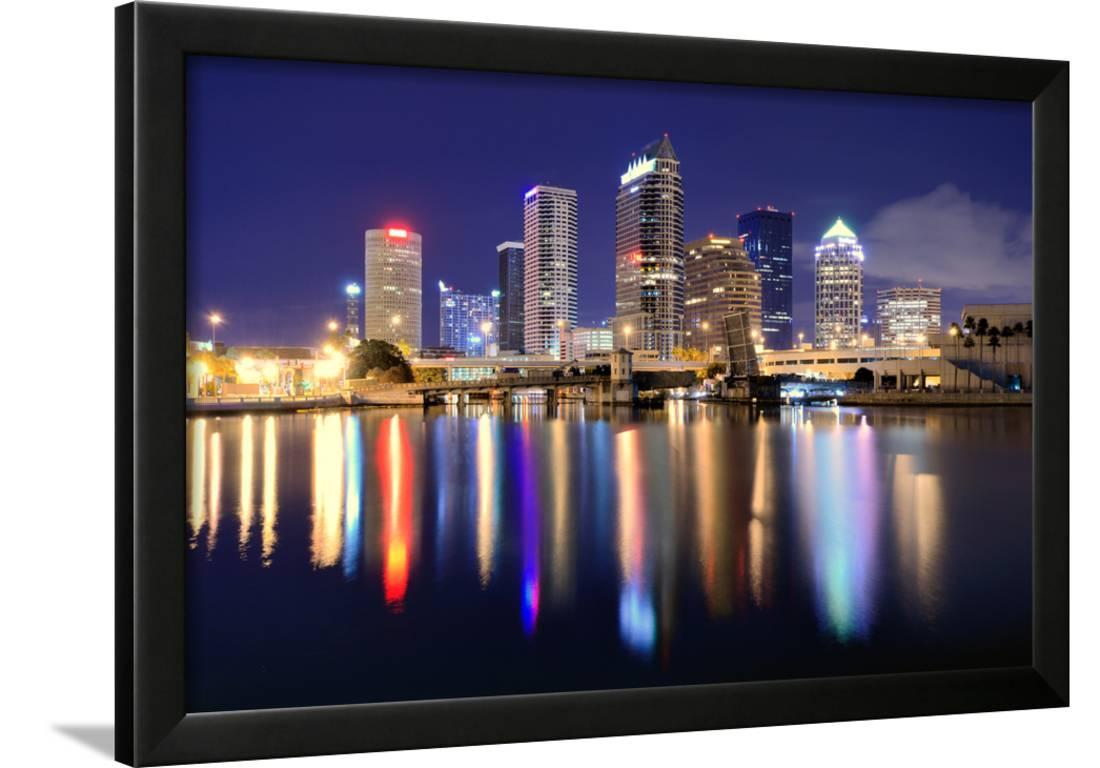 The Skyline Of Downtown Tampa Florida Framed Print Wall Art By Seanpavonephoto Walmart Com Walmart Com
