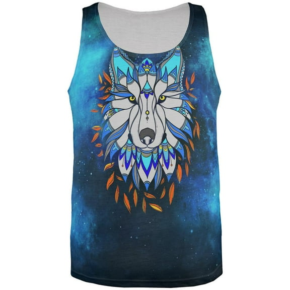 Totem Wolf is my Spirit Animal All Over Mens Tank Top Multi 2XL