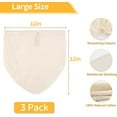 thumbnail image 2 of 3 Pcs 12"x12" Nut Milk Bag, Natural Unbleached Cotton Cheese Cloth Bag for Straining, Reusable Strainer Bag for Oat Almond Milk, Cheese Making, Yogurt, Juice, Cold Brew Coffee, Beer Tea (12x12 Inch), 2 of 7
