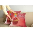 thumbnail image 2 of Ambesonne Birthday Throw Pillow Cover 2 Pack, Cupcake Abstract, 20", Red and Orange, 2 of 5