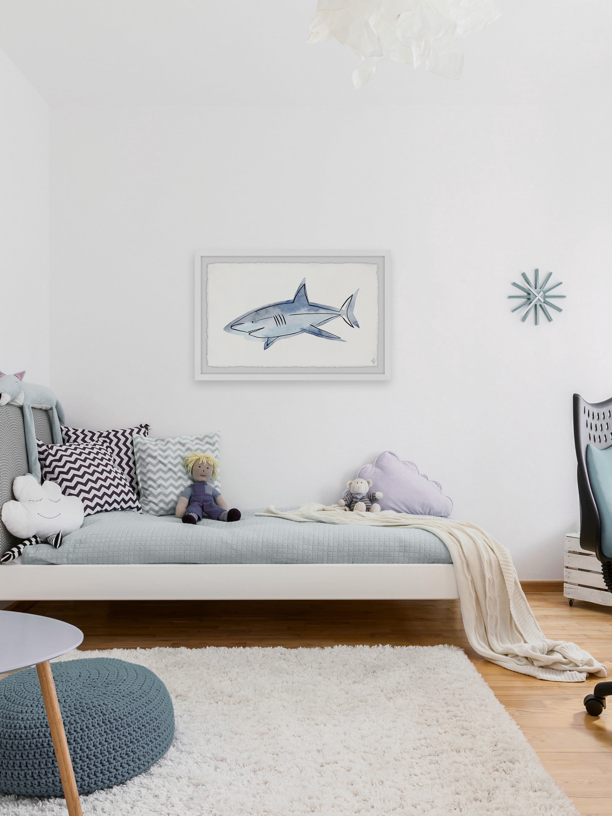 Marmont Hill Roaming Shark Framed Wall Art