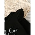thumbnail image 6 of Wassery Infant Girls Birthday Outfits 3Pcs Baby Girls Fall Clothes Set Newborn Girls Letter Cow Print Long Sleeve Rompers Long Flare Pants Headband 0-18M, 6 of 9