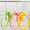 thumbnail image 2 of Parrot Swing Toy Hanging Cotton Rope Round Bird Circle Swing Parrot Ring Perch, 2 of 8