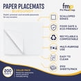 thumbnail image 5 of Fit Meal Prep Paper Placemats Disposable 200 Pack – 14"x10" White Paper Placemats Scalloped Edge Place Mats for Kids Restaurants Weddings Birthday Party Supplies, 5 of 6