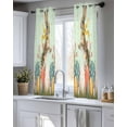 thumbnail image 5 of Easter Bunny Eggs Sheer Curtains 39 Inch Length 2 Panels Set for Living Room/Bedroom, Spring Tulip Flowers Leaves Rustic Green Kitchen Curtains Grommet Curtains Window Treatments 27.5"x39"x2, 5 of 7