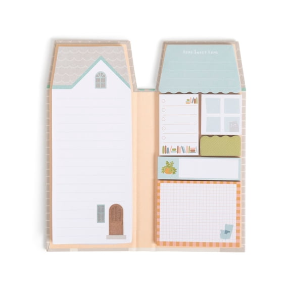 U Brands Sticky Note Folio, 6 Notes and Tabs Designs, 50 Sheets Each, Multicolor