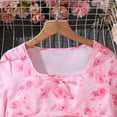 thumbnail image 6 of Big Girls Dresses Kid Autumn Rose Floral Printing Long Sleeve Bow Tie Princess Dress Fall Clothes Size 10-11T, 6 of 6