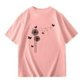 thumbnail image 6 of Little Girls T Shirt 11 -12 Back To School Shirt Short Sleeve T-Shirt Letter Graphic Print School Clothes for Girls Pink, 6 of 6