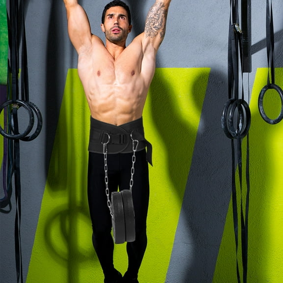 Soimiss Weightlifting Waist Belt with Chain for Resistance Training and Injury Prevention