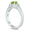 thumbnail image 2 of SZUL Women's 5MM Peridot and Diamond Cynthia Ring in 10K White Gold, 2 of 4