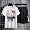 thumbnail image 2 of Slam Dunk-chándal de algodón para hombre, Camiseta con estampado de Anime, pantalones cortos, traje de verano, conjunto de entrenamiento holgado, ropa deportiva de baloncesto, camiseta de gran tamaño, 2 of 4
