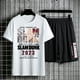 thumbnail image 2 of Slam Dunk-chándal de algodón para hombre, Camiseta con estampado de Anime, pantalones cortos, traje de verano, conjunto de entrenamiento holgado, ropa deportiva de baloncesto, camiseta de gran tamaño, 2 of 4