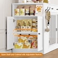 thumbnail image 5 of Homfa 59'' Large Double Dog Crate Furniture with 3 Drawers and Side Cabinet & Shelf, Indoor Wooden Dog Kennel with Removable Divider for 2 Medium or Large Dogs, White, 5 of 8