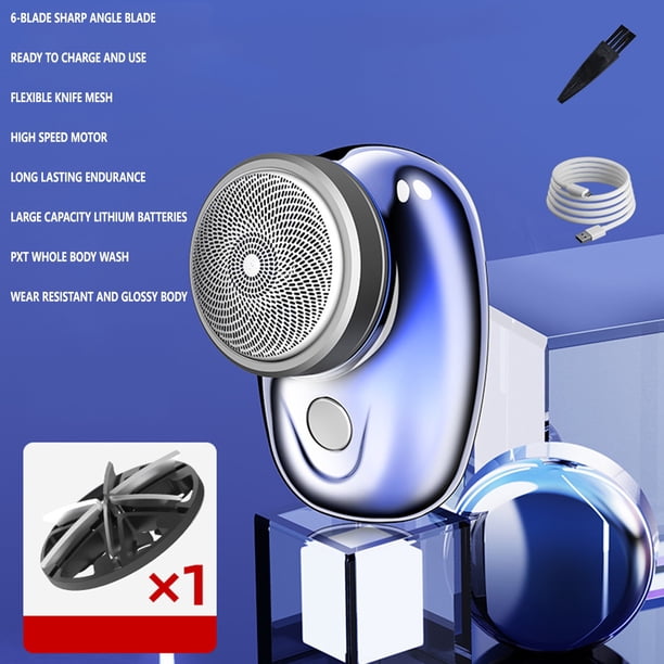 Fiudx Artículos en oferta con ofertas flash Mini afeitadora fácil de lavar en todo el cuerpo, pequeña afeitadora recargable para hombres, adecuada para viajes en automóvil en familia, Navidad, Día de