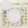 thumbnail image 3 of Ambesonne Cartoon Wall Place Mats Set of 4, Butterfly, Standard Size, Orange Taupe Blue, 3 of 6