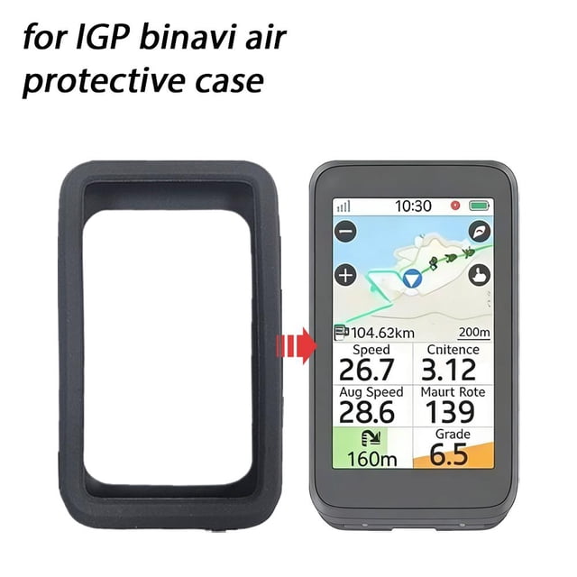 Lttoisl BiNavi GPS Computer Silicone Protective Case, Soft Shell Screen Protector Cover, Anti-Scratch Shockproof Skin Accessories for iGPSPORT Cyclocomputer, Black