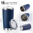 thumbnail image 2 of Vaso Sieral de acero inoxidable, 450 ml, 36 unidades, color azul marino, 2 of 7