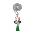thumbnail image 1 of iJewelry2 Ancient Egyptian Afro-American Colored ANKH Cross with Africa Motif Silver Tone Rope Chain Pendant Necklace 24'', 1 of 5