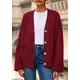 thumbnail image 3 of Suéter Cardigan PRETTYGARDEN Mujer 2025 Tejido Grueso Burdeos, 3 of 8