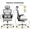 thumbnail image 2 of Office Chair Ergonomic Desk Chair - Home Mesh Office Desk Chair with Wheels, High-Back Computer Gaming Chair with Adjustable Headrest, Rolling Swivel Task Chairs for Home, Office, Gaming Room, 2 of 7