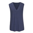 thumbnail image 4 of SDNall Womens Tank Tops Sleeveless Solid Color Basics Crewneck Casual Top Pullover T-Shirt Summer Tops, 4 of 9