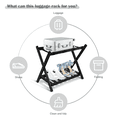 thumbnail image 6 of Fionafurn Solid Wood Folding Luggage Rack with Heavy-duty Straps and Shelf - New Black, 6 of 8