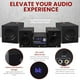 thumbnail image 5 of Pyle P.M.P.O Sistema estéreo CD/DVD, 5 piezas BT Streaming inalámbrico 6 ohmios Caja de altavoz de madera bidireccional y subwoofer, amplificador digital IC con MP3, USB, radio FM, altavoz Bass Reflex, 5 of 5