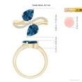 thumbnail image 5 of ANGARA Natural Pear-Shaped 3.8 ct London Blue Topaz Two-Stone Bypass Ring in 14K Yellow Gold for Women (Size-9x7mm) | November Birthstone Jewelry for Women | London Blue Topaz Ring (Ring Size - 9.5), 5 of 10